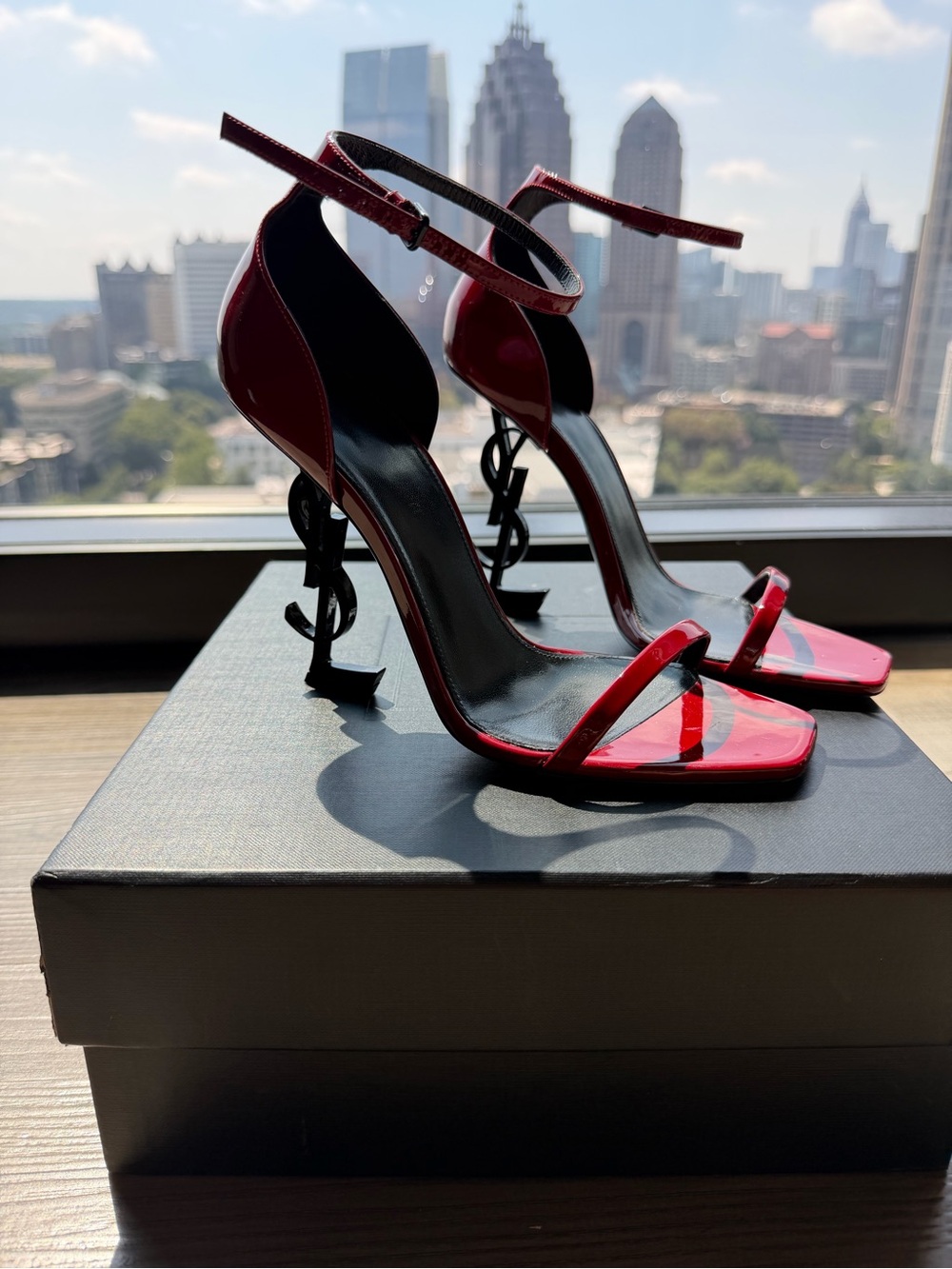 Saint Laurent Red Opyum Patent Leather Sandals size 38